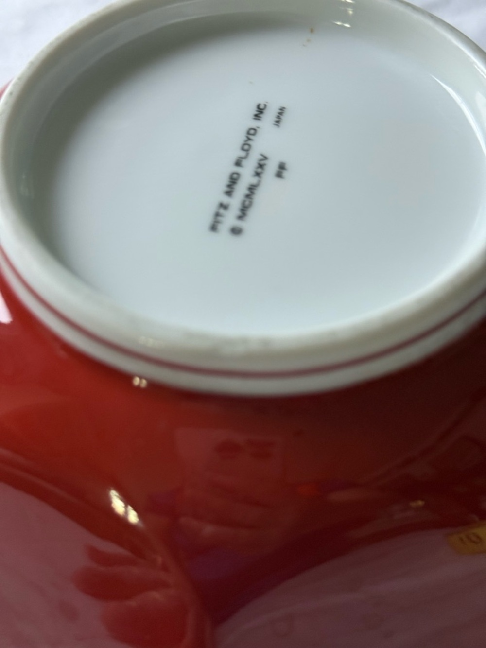 Fitz & Floyd Vintage Red Octagon Bowl 1985 Japan - Picture 15 of 16
